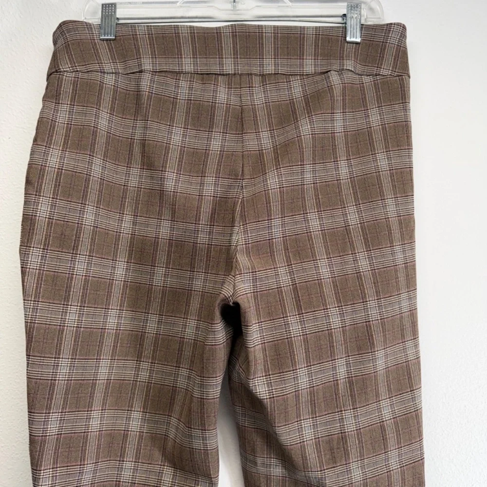 Counterparts Pull On Plaid Stretch Brown Trouser Pants Size L Preppy Career‎ 90s